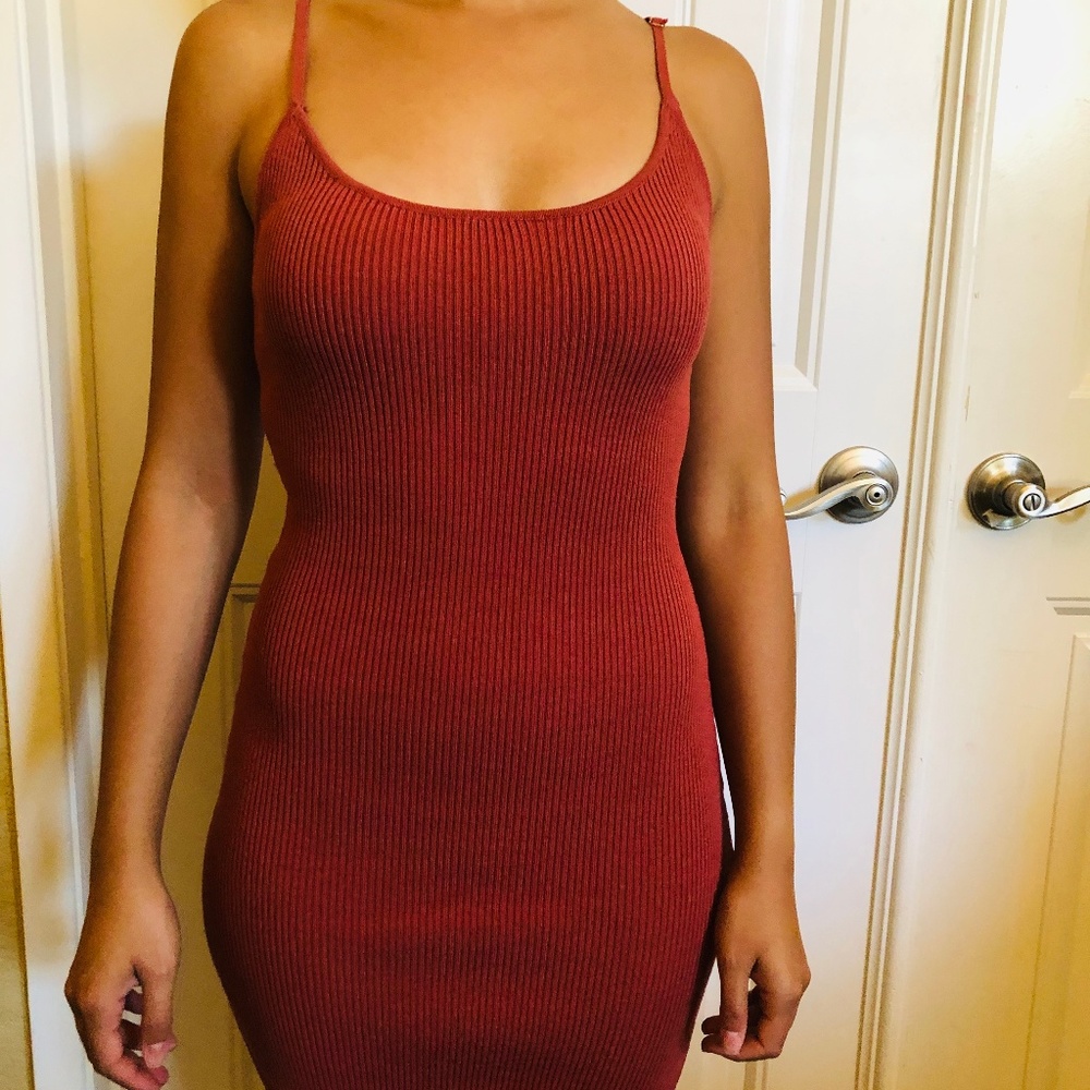 Light Burgundy Stretchy Mini Dress